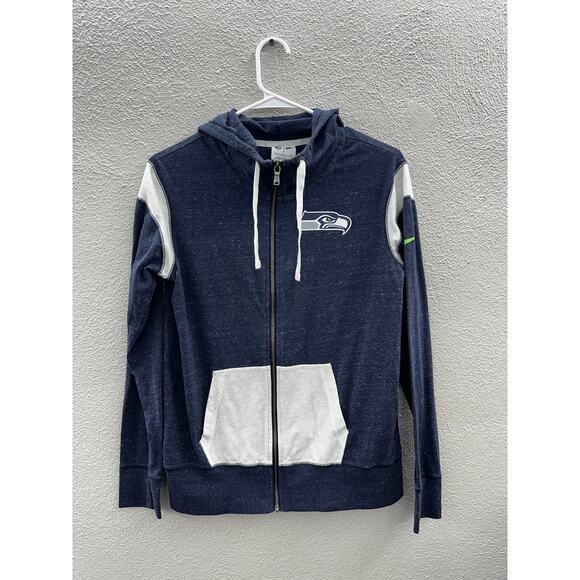 Nike NFL Womens Jacket Size Small Blue Zip Up Hooded Seattle Seahawks - Picture 1 of 13
